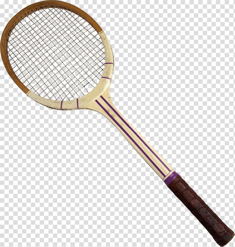 white and brown badminton racket, Badminton Racket Vintage transparent background PNG clipart