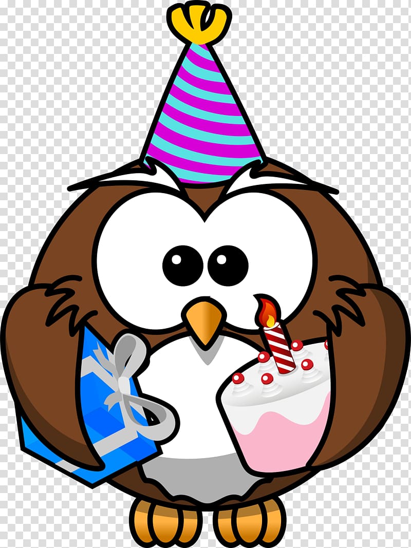 Owl Cartoon , Party Time transparent background PNG clipart