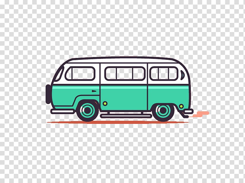 Volkswagen Type 2 Car Van Hippie, Cartoon Bus, cartoon Character