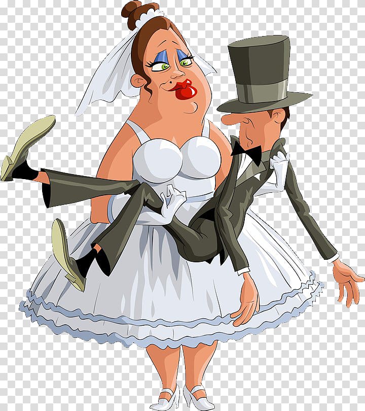 Animation Wedding , Humorous characters illustration wedding transparent background PNG clipart