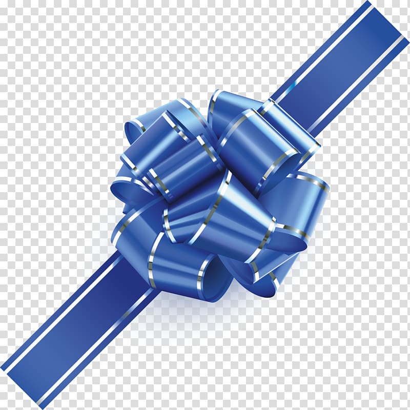 Gift Blue Ribbon , Christmas decorations material transparent background PNG clipart