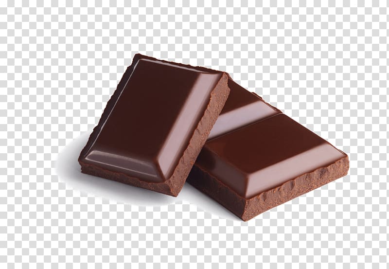sliced of chocolate bar, Chocolate Pieces transparent background PNG clipart