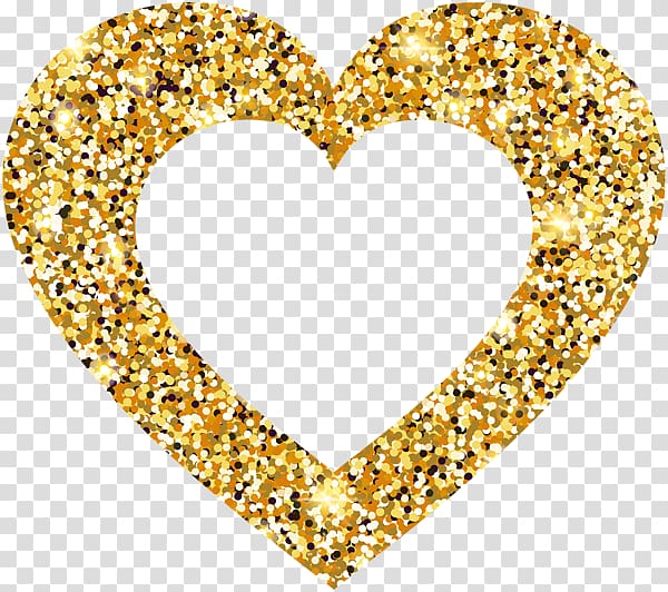 , golden heart transparent background PNG clipart