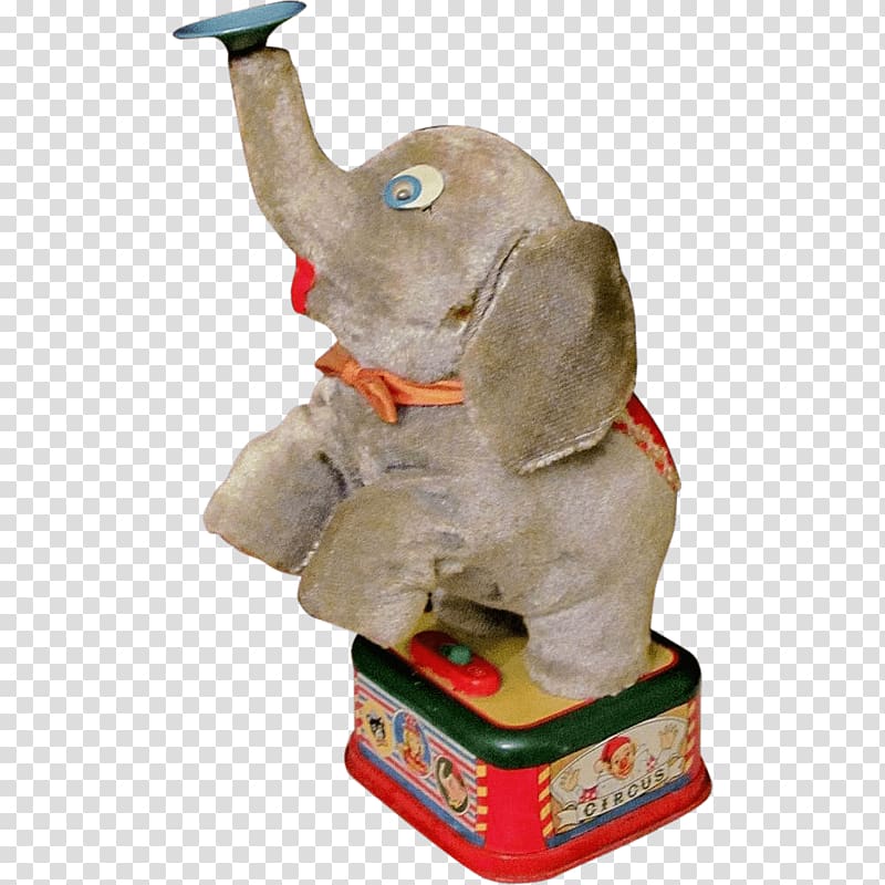 gray elephant statuette illustration, Vintage Elephant Toy transparent background PNG clipart