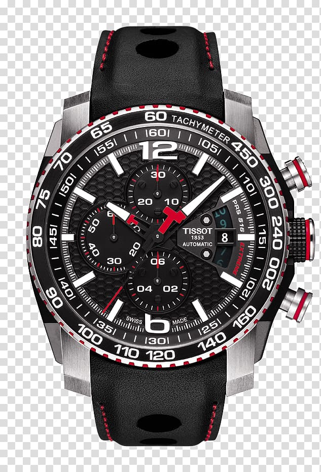 Tissot Men\'s PRS 516 Automatic watch Chronograph, watch transparent background PNG clipart