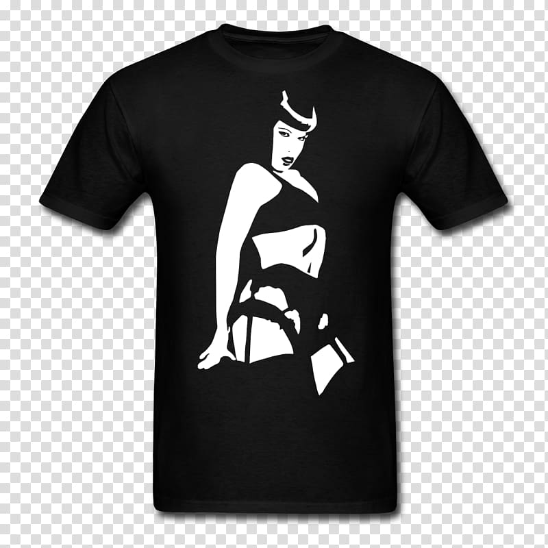 T-shirt Crew neck Spreadshirt Sleeve, Betty Page transparent background PNG clipart
