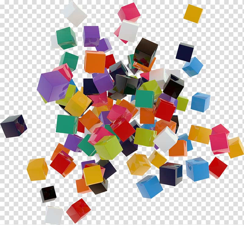 Geometry, Colorful cube decoration transparent background PNG clipart