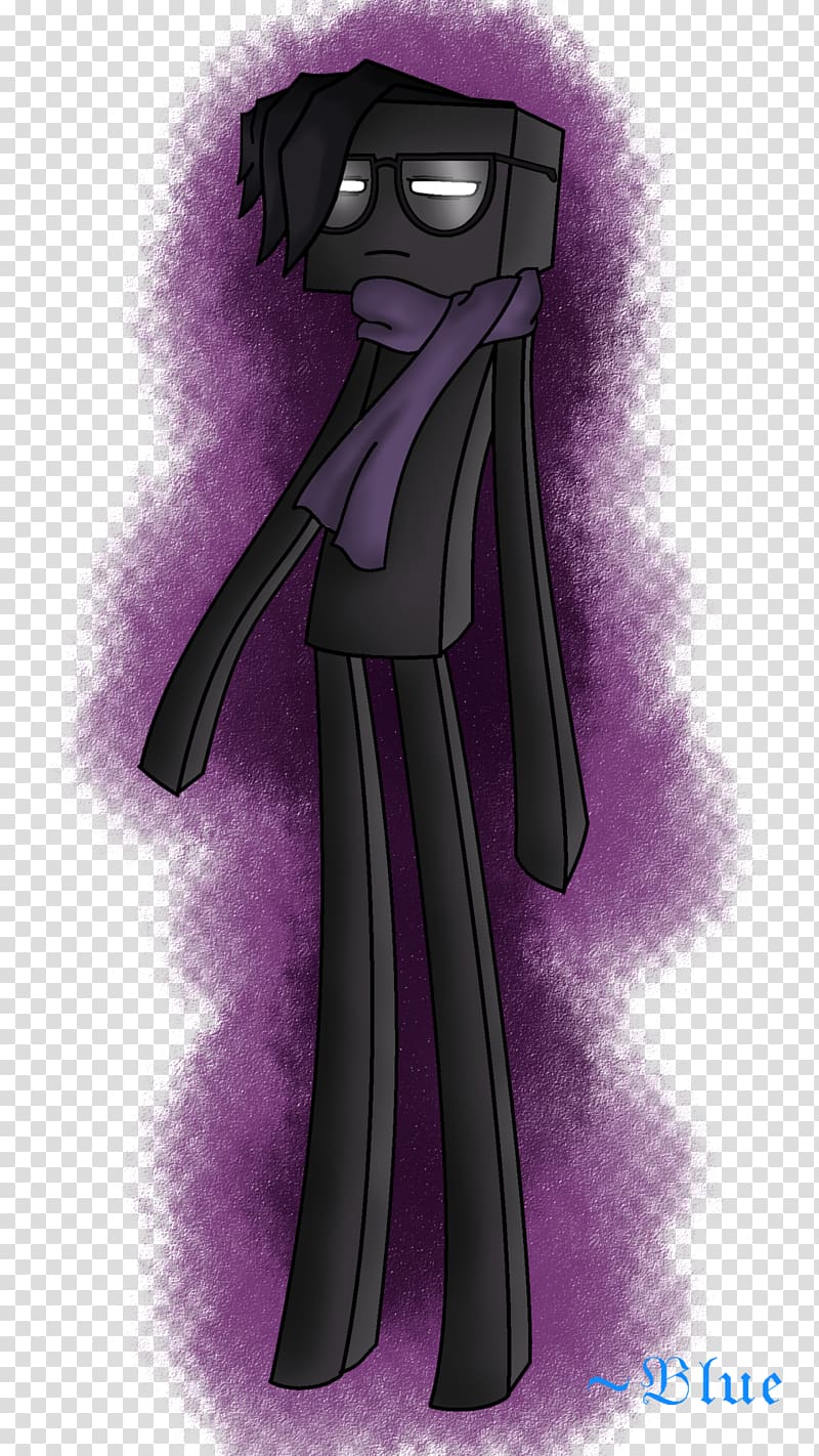 Enderman character on blue background