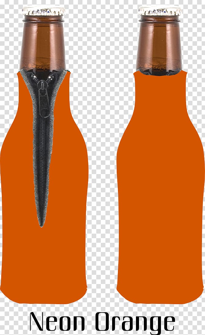 Glass bottle Beer bottle Koozie, zipper transparent background PNG clipart