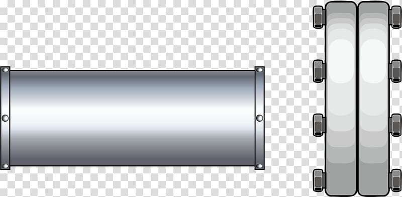 Technology Angle Steel Cylinder, Iron pipe element transparent background PNG clipart