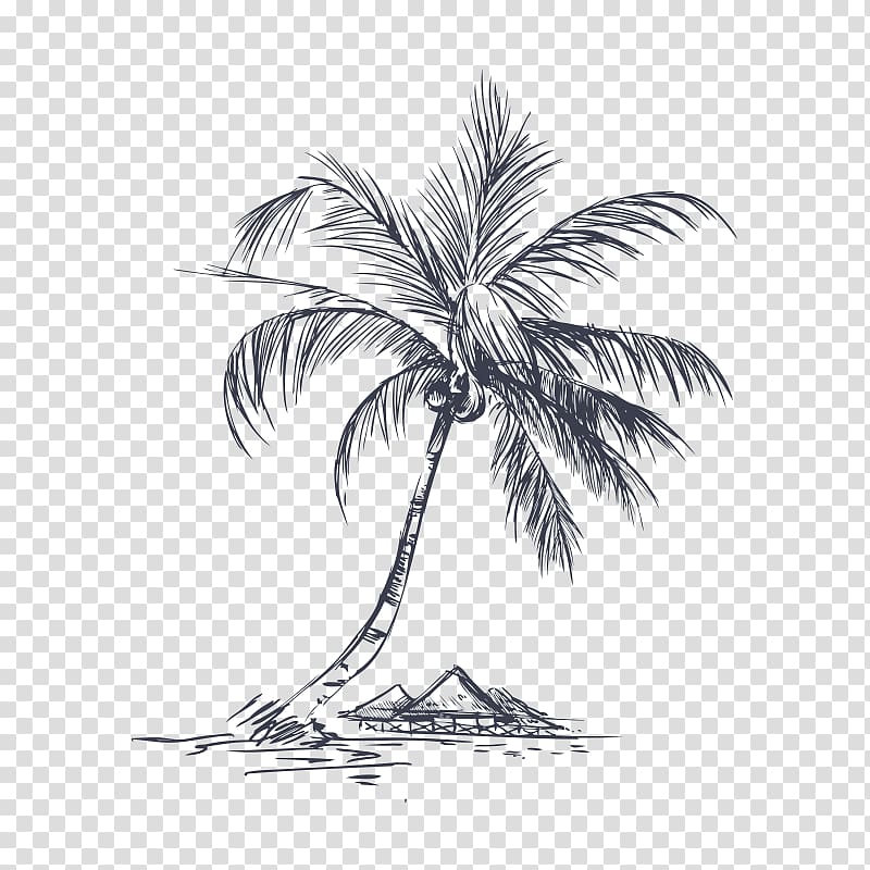 Coconut Tree Pixel, coconut tree,Hand Painted transparent background PNG clipart
