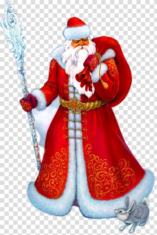 Ded Moroz Snegurochka Ziuzia grandfather New Year, ded transparent background PNG clipart