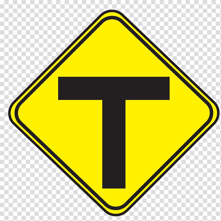 Traffic sign Intersection Three-way junction Road Warning sign, common traffic signs symbols transparent background PNG clipart