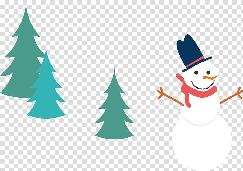 Christmas tree Snowman, Snowman and pine transparent background PNG clipart