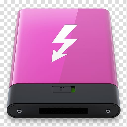 pink and black power bank, purple electronic device gadget multimedia, Pink Thunderbolt W transparent background PNG clipart
