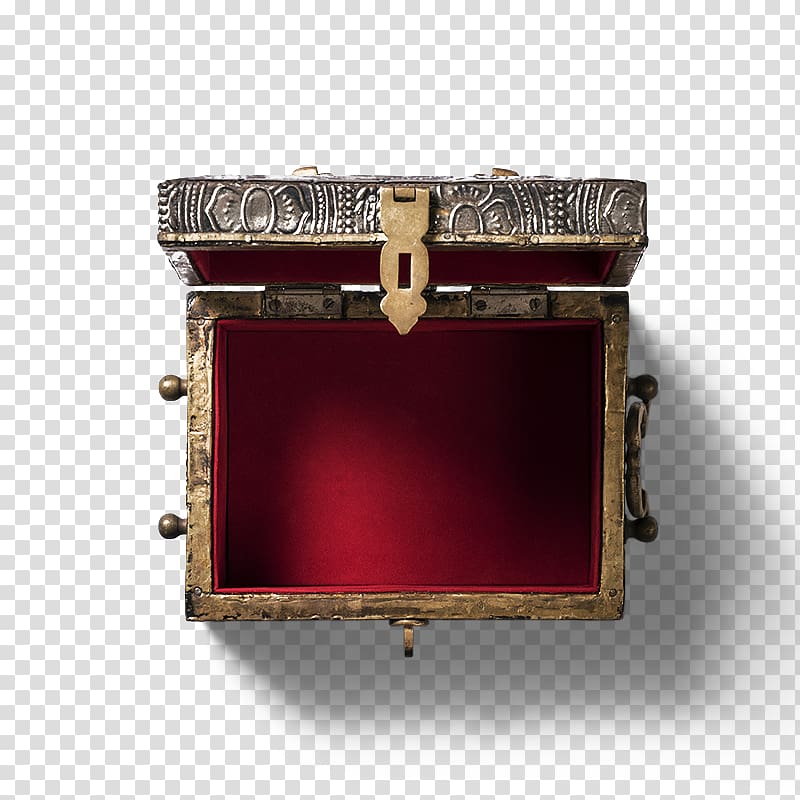 Metal Box Casket Designer, Open the red handicraft jewelry box transparent background PNG clipart