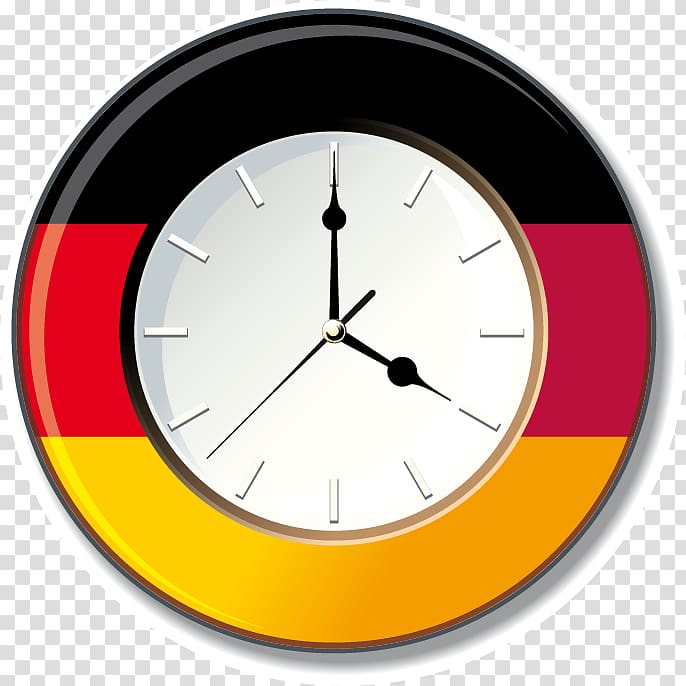 Flag of Germany Clock Wall decal, Flag of clock time element transparent background PNG clipart