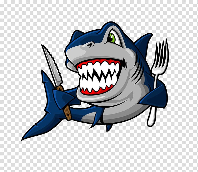 Blue shark Illustration, Vicious shark transparent background PNG clipart