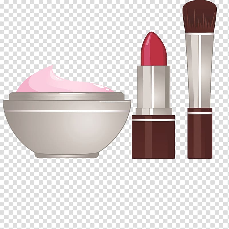 Sunscreen Cosmetics Foundation Lipstick Make-up, Foundation lipstick and powder puff transparent background PNG clipart
