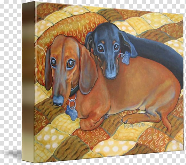 Dachshund Puppy Dog breed Fine art, dachshund cartoon dogs transparent background PNG clipart