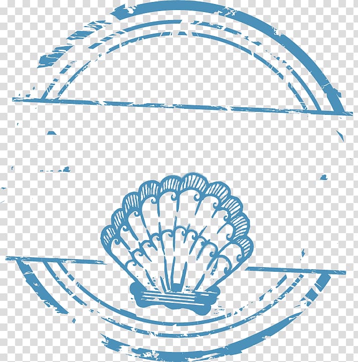 blue seashell illustration, Love Vintage clothing Napkin , Shell circle material transparent background PNG clipart