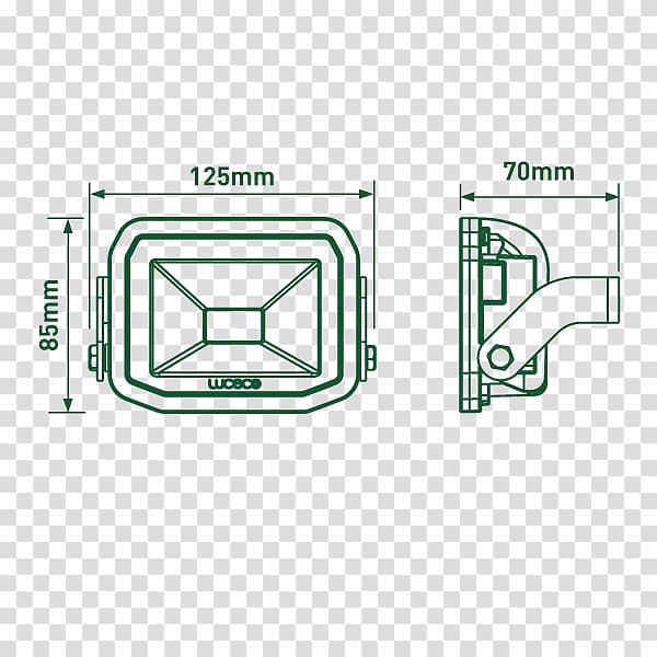 Floodlight LED lamp Light-emitting diode Luceco, slim body illustration transparent background PNG clipart