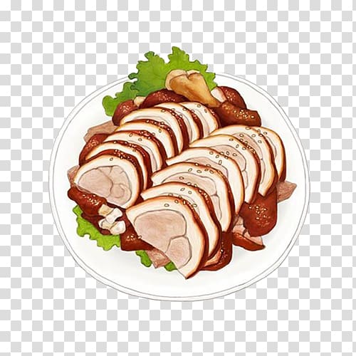 Peking duck Barbecue Chinese cuisine Duck meat, Beijing roast duck hand painting material transparent background PNG clipart