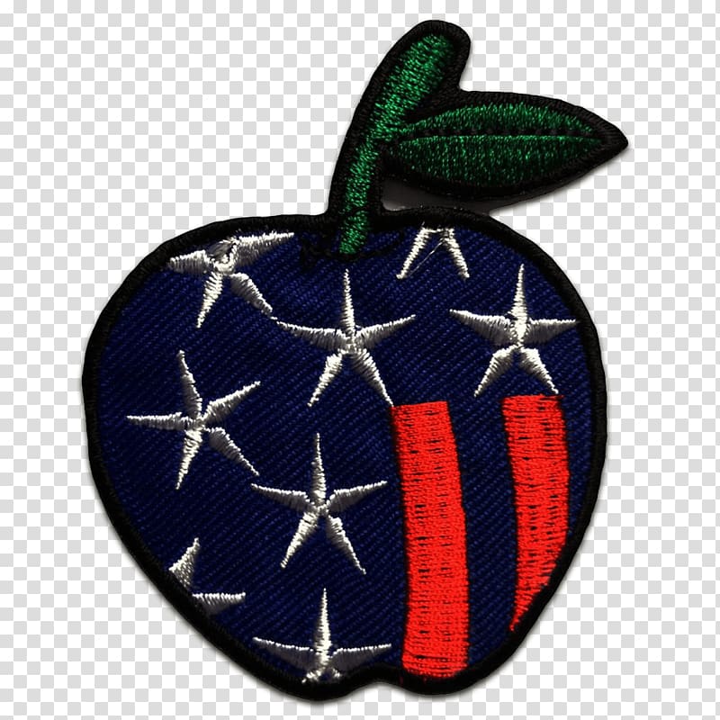 Embroidered patch Embroidery Iron-on Appliqué Apple, big apple transparent background PNG clipart