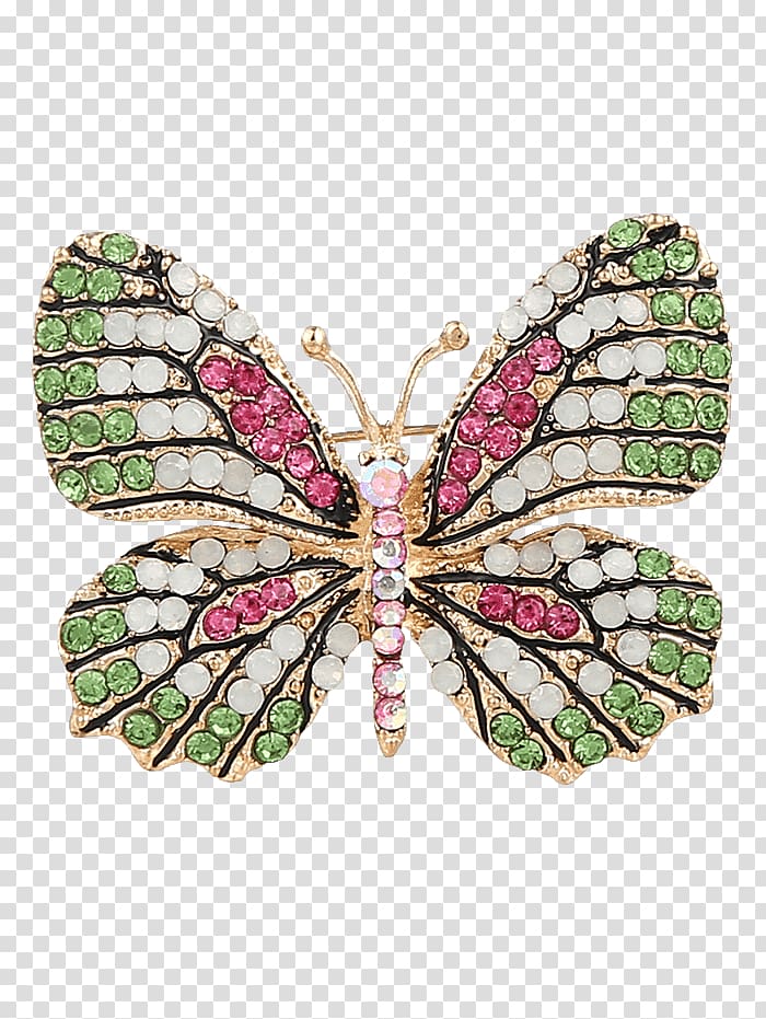 Imitation Gemstones & Rhinestones Brooch Clothing Accessories T-shirt Butterfly, T-shirt transparent background PNG clipart