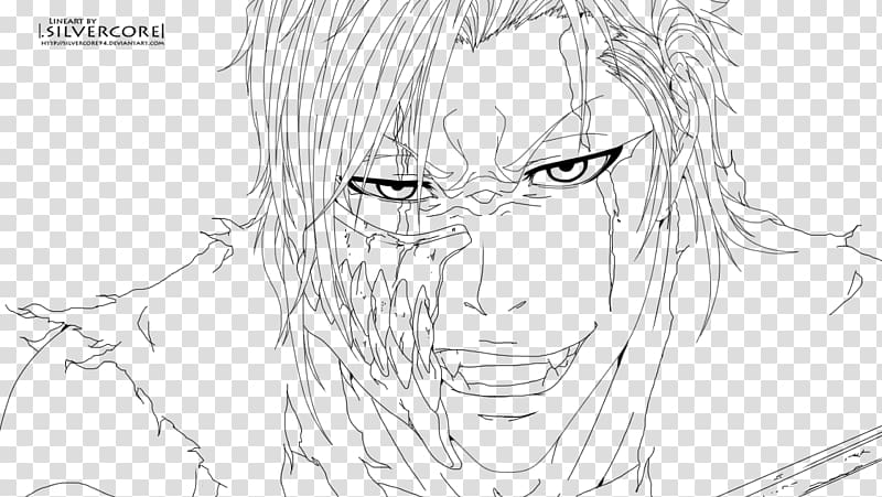 Grimmjow Jaegerjaquez Ichigo Kurosaki Orihime Inoue Line art Sketch, ichigo kurosaki transparent background PNG clipart