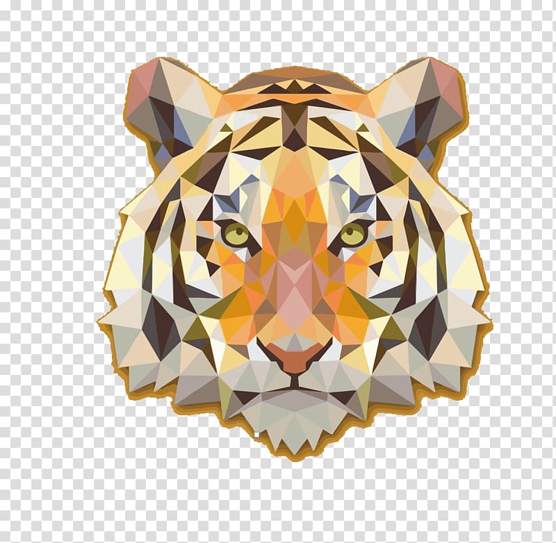 tiger cubism , Tiger T-shirt Deer Geometry, tiger transparent background PNG clipart