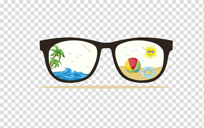 black framed wayfarer-style sunglasses illustration, Sunglasses Elements, Hong Kong, Great Glasses element transparent background PNG clipart