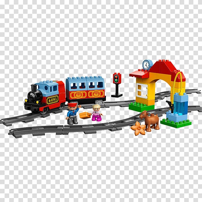 Train Lego Duplo Toy block, Lego Toy Train Sets transparent background PNG clipart