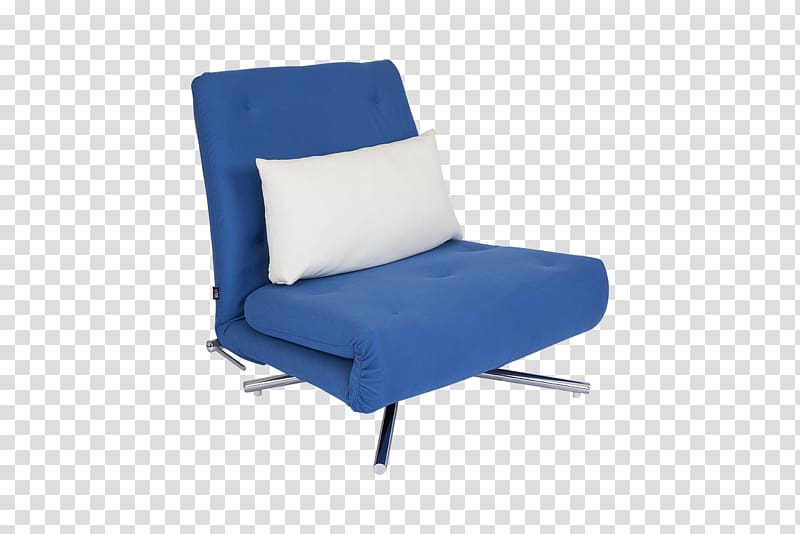Sofa bed Futon Armrest Comfort Cobalt blue, chair transparent background PNG clipart