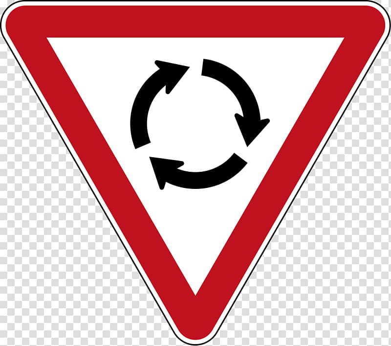 Roundabout Road signs in New Zealand Traffic sign Yield sign, road transparent background PNG clipart