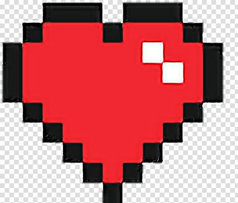 8-bit color Heart Pixel art, upscale transparent background PNG clipart