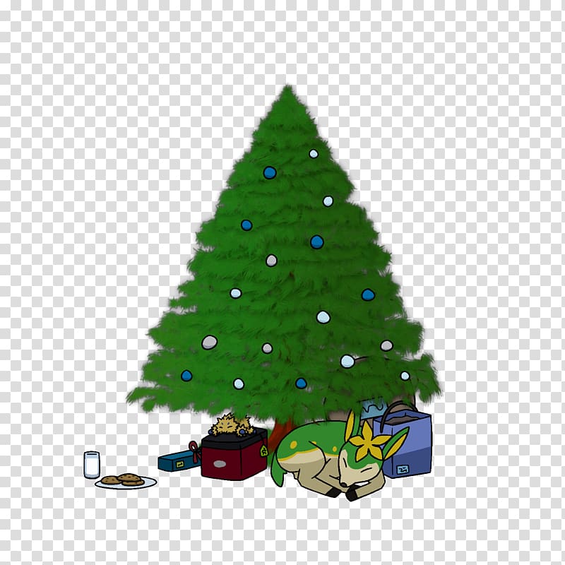 Spruce Fir Christmas tree Christmas decoration, gift heap transparent background PNG clipart