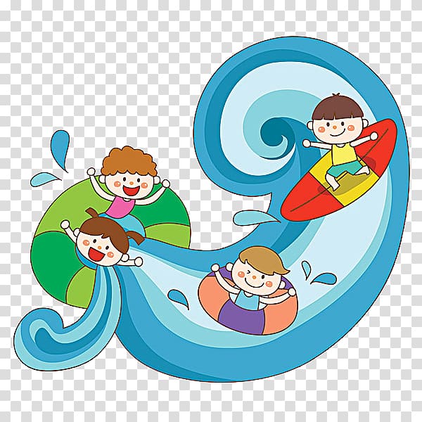 kids playing on body of water illustration, Child , Surfing kids transparent background PNG clipart