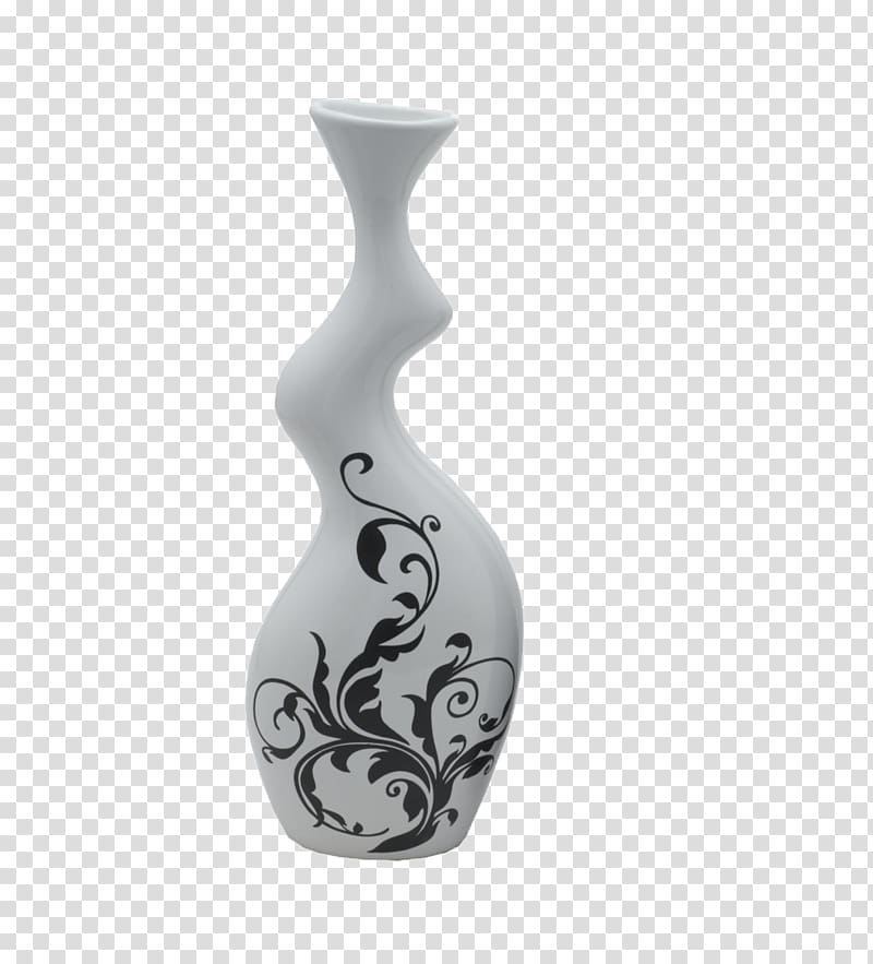 Vase Ceramic Black and white, vase transparent background PNG clipart
