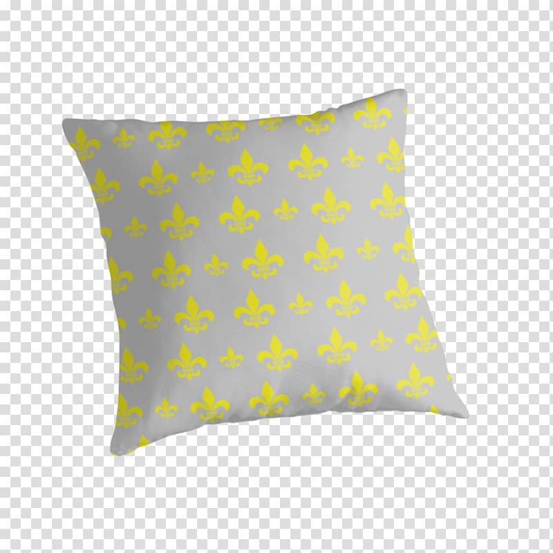 Throw Pillows Cushion Yellow Pattern, Fleur De Lis Patterns transparent background PNG clipart