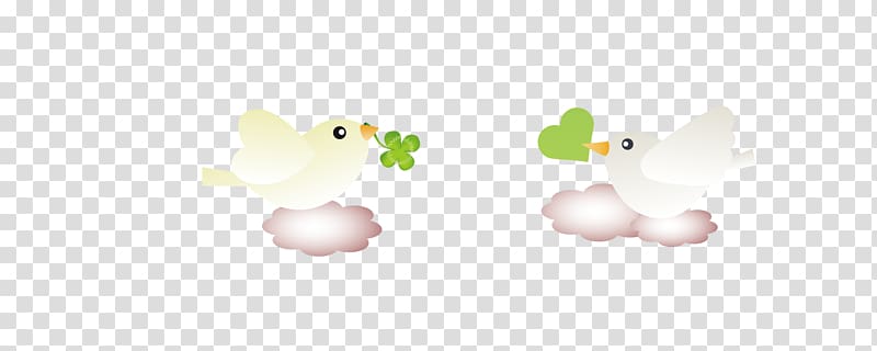 Cute little birds pass each other keepsake transparent background PNG clipart