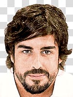 men's white top, Fernando Alonso Face Close Up transparent background PNG clipart