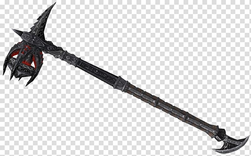 War hammer Axe Weapon The Elder Scrolls V: Skyrim Tamriel, War Hammer transparent background PNG clipart