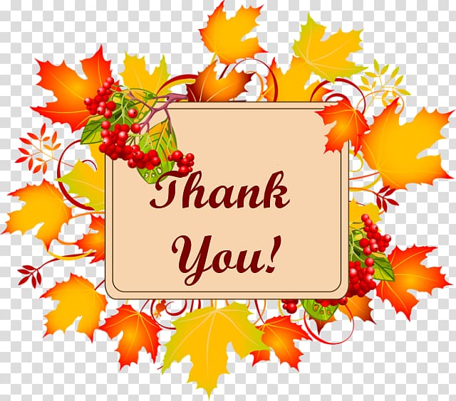 thank you text with flower , Autumn , thank you transparent background PNG clipart