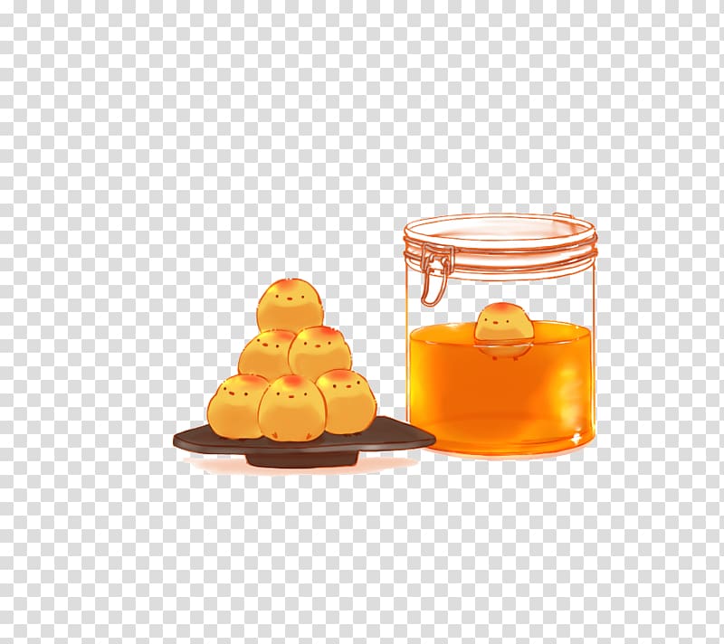 Food Drawing Eating Illustration, Honey cake chick transparent background PNG clipart
