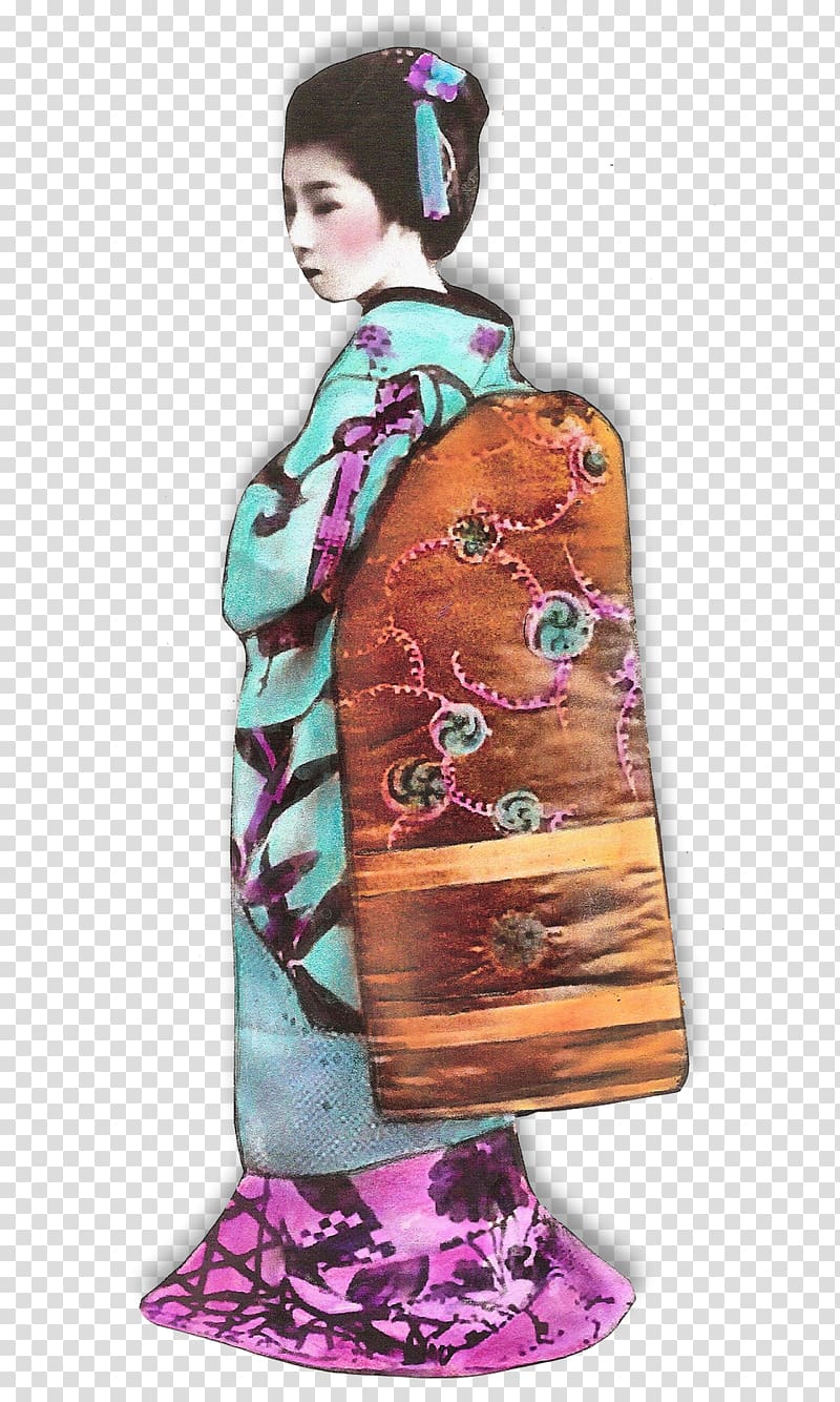 Purple Kimono, Geisha High-Quality transparent background PNG clipart