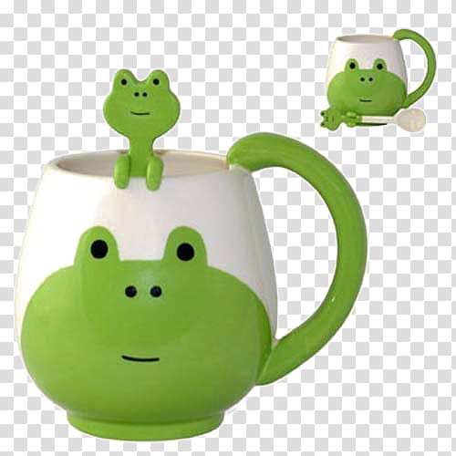 Frog Mug Teacup Ceramic, Frog cup transparent background PNG clipart
