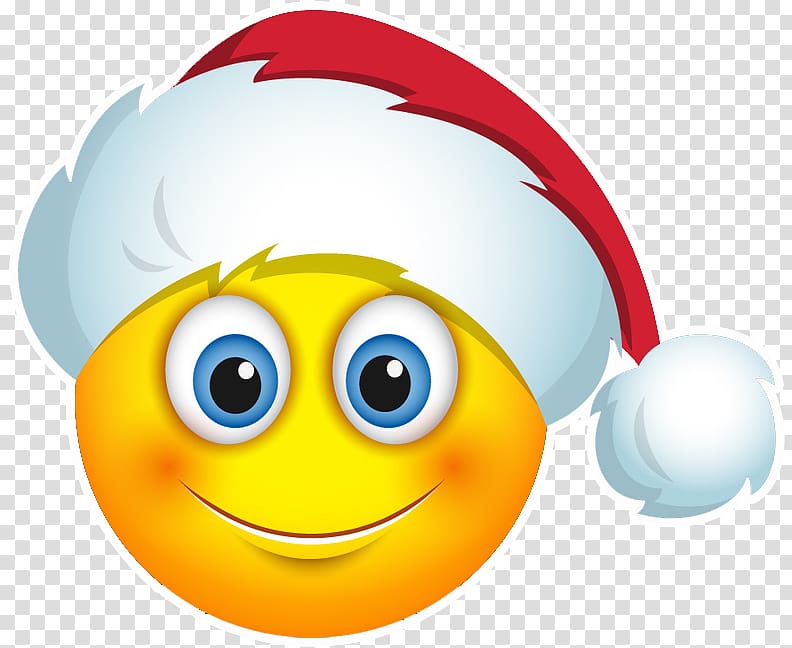 Emoji Smiley Christmas Santa Claus Emoticon, Emoji transparent background PNG clipart