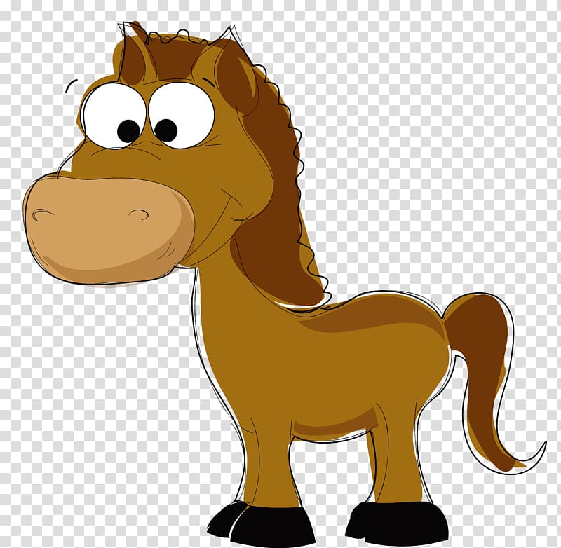 Mustang Pony Cartoon Animation Drawing, cartoon horse material transparent background PNG clipart