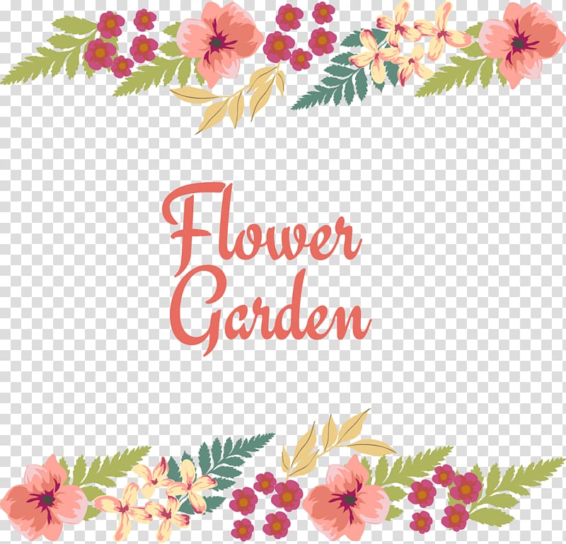assorted-color petaled flowers flower garden illustration, Euclidean Adobe Illustrator, Beautiful Flowers Border transparent background PNG clipart